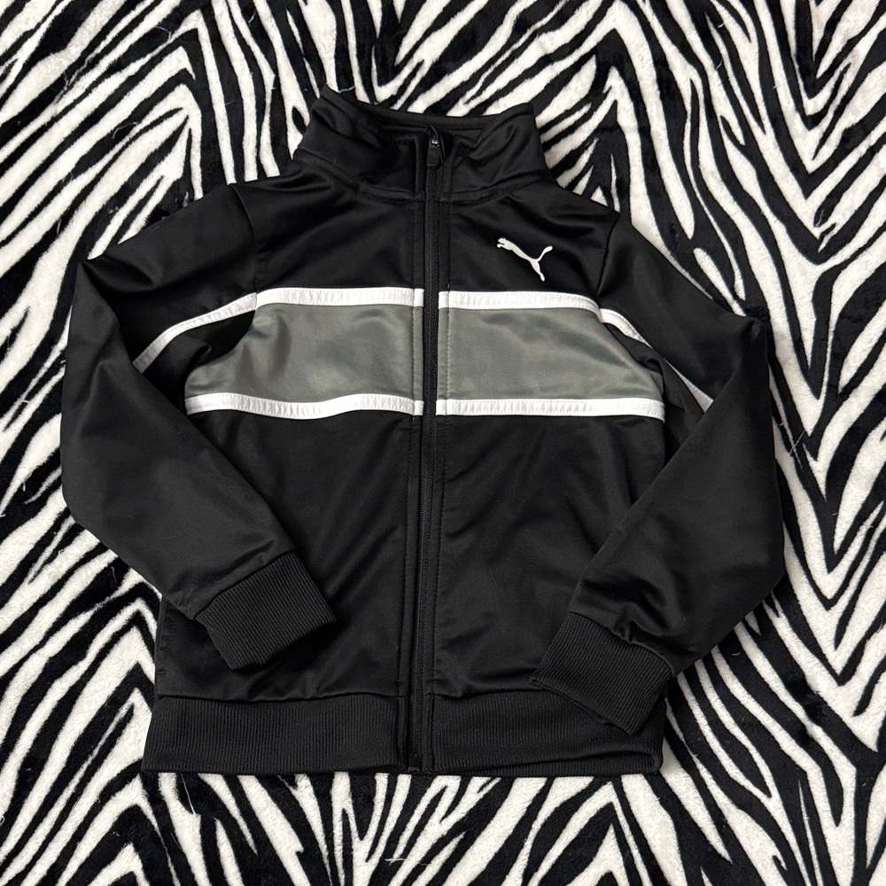 Puma Black and Gray Zip-Up Jacket